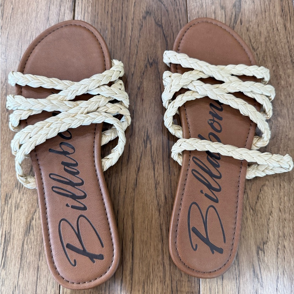 Billabong Woven Cream and Tan Sandals